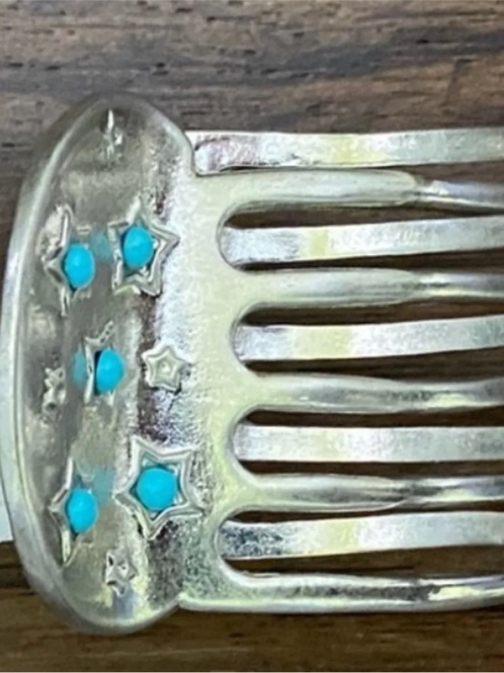 Free People Silver Hair glow with Turquoise Star Accents